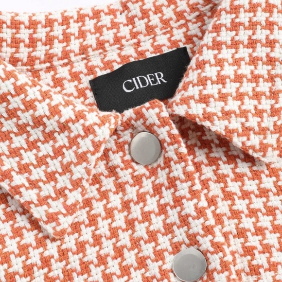 Cider Orange Tweed Houndstooth Raw Hem Crop Tank Top AND Jacket - Picture 7 of 7